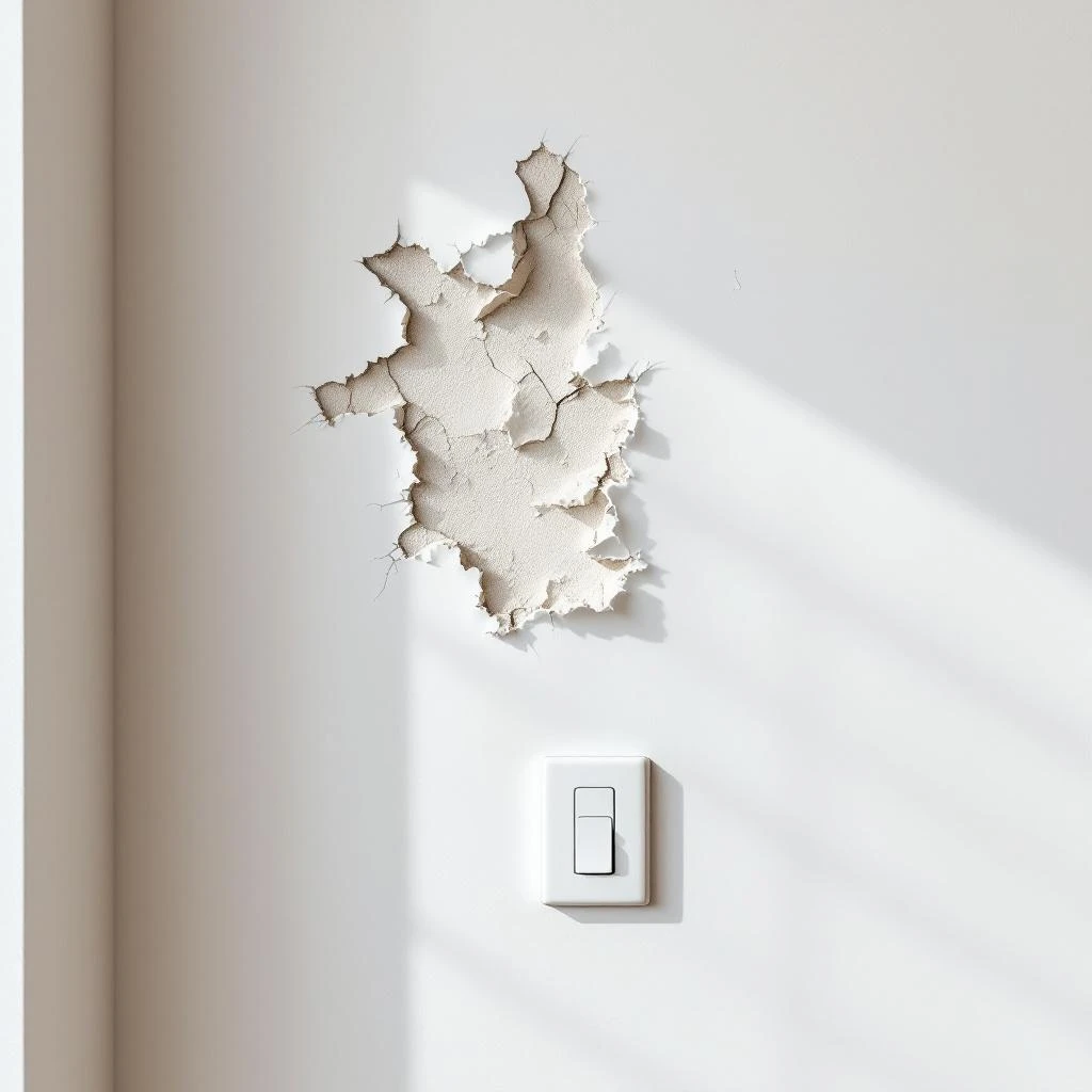 Verf die blaast en loslaat door vocht - typisch teken dat behandeling vereist